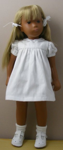 Sasha Doll White Cotton Broderie Smock Outfit